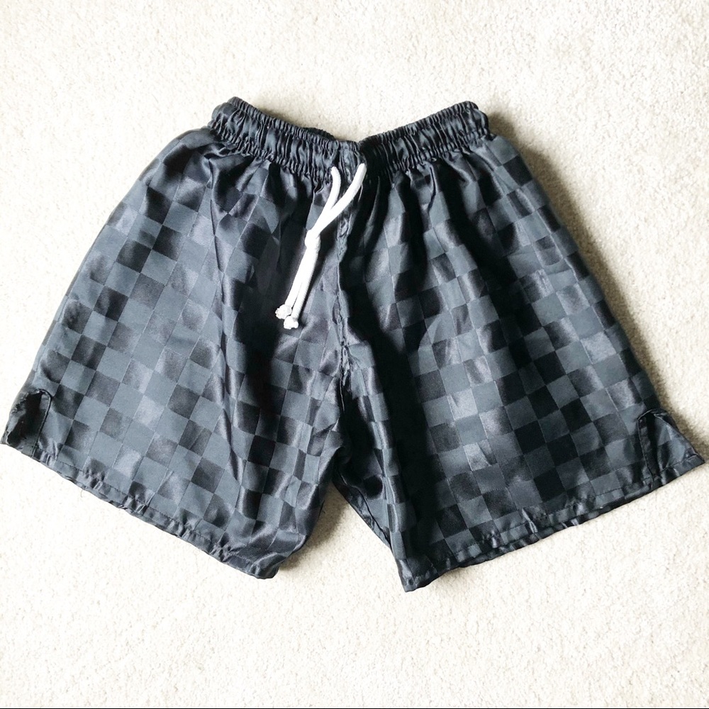 VKM Unisex youth soccer shorts, black check SZ M